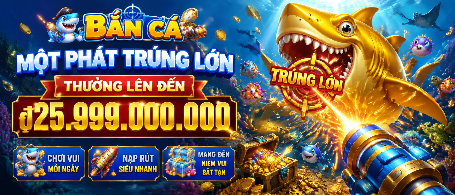 Bắn Cá Jackpot với giao diện sảnh chơi nổi bật