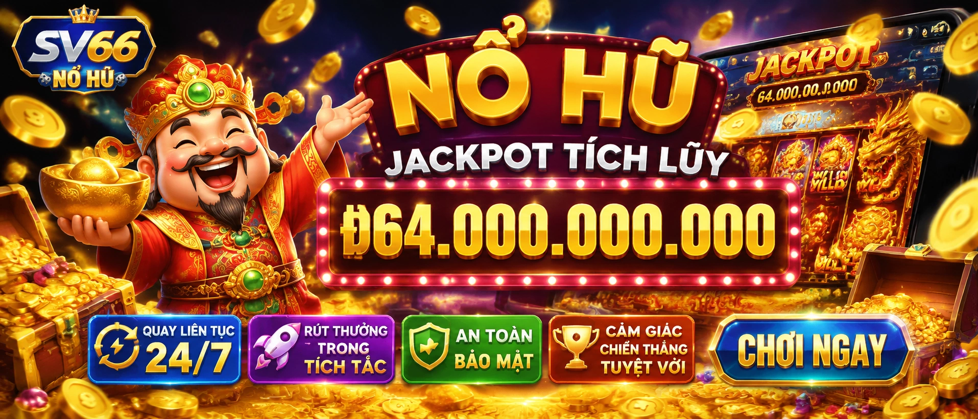 Ảnh giao diện game nổ hũ SV66 với bố cục tối và nút chọn rõ