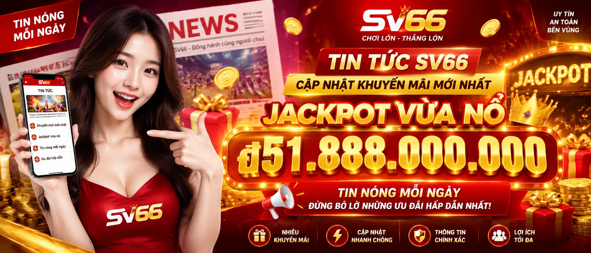 Giao diện tin tức SV66 trên điện thoại với mục cập nhật ngắn gọn