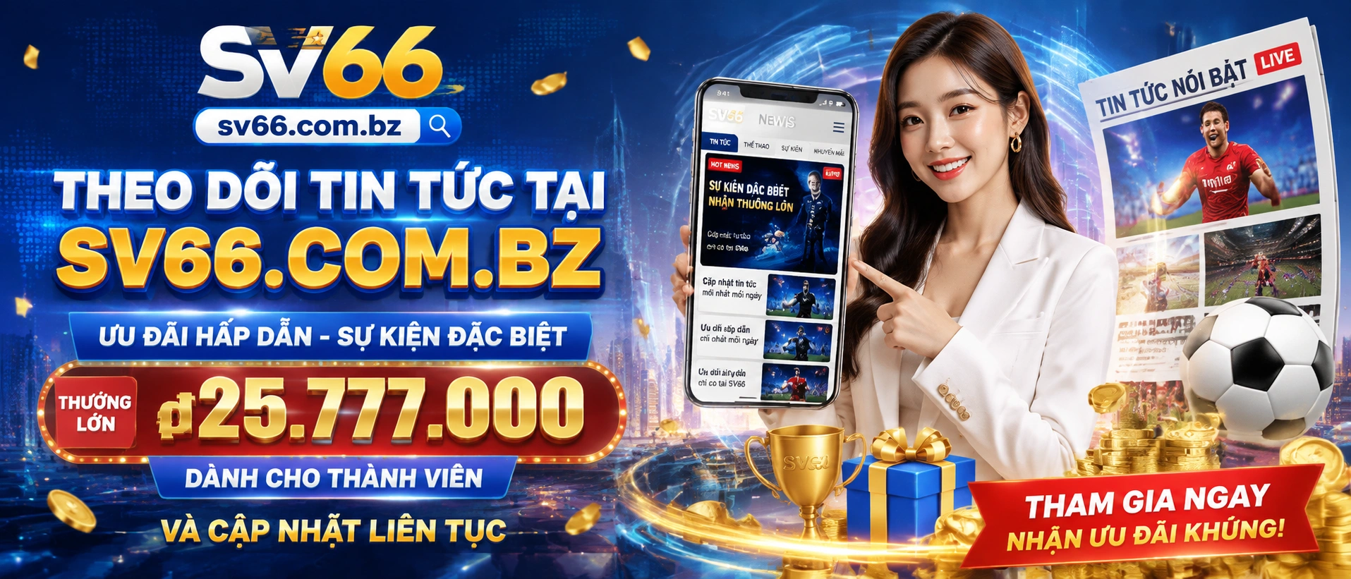 Màn hình cập nhật khuyến mãi SV66 trên thiết bị di động